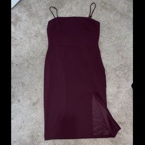 Cabernet dress with slit, 95% polyester, 5% spandex